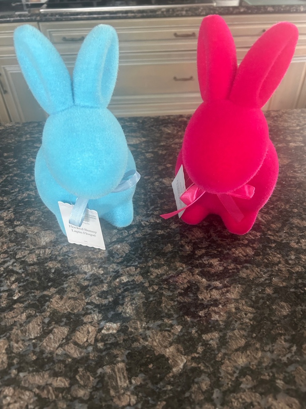 ASHLAND VELVET FLOCKED BUNNY LOT OF 2 NWT